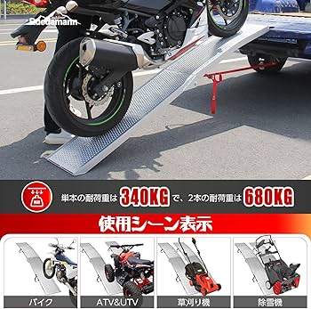 Amazon.co.jp: Ruedamann バイク ラダーレール 長さ215cm 幅28cm 耐